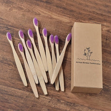 Load image into Gallery viewer, New design mixed color bamboo toothbrush Eco Friendly wooden Tooth Brush Soft bristle Tip Charcoal adults oral care toothbrush