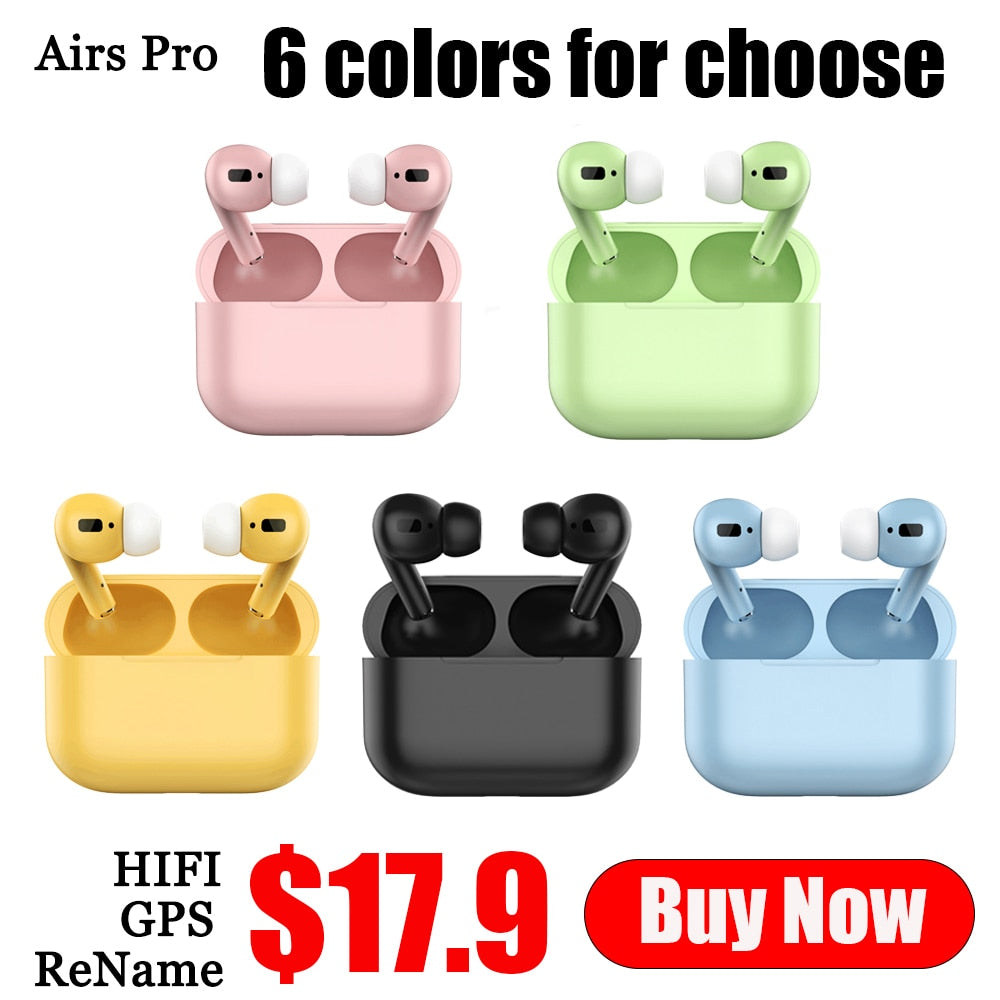 Airpodding Wireless Headphones Bluetooth Earphone Headset Smart Touch Aire Earbuds With Mic Case for iPhone Android pod Pro 3