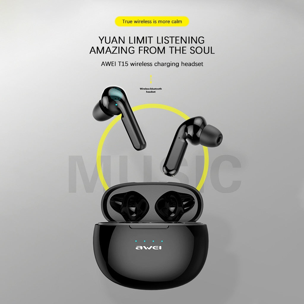 best selling 2020 products AWEI True Wireless Earbuds Bluetooth 5.0 Headphones in-Ear TWS Hi-Fi Earphones support dropshipping